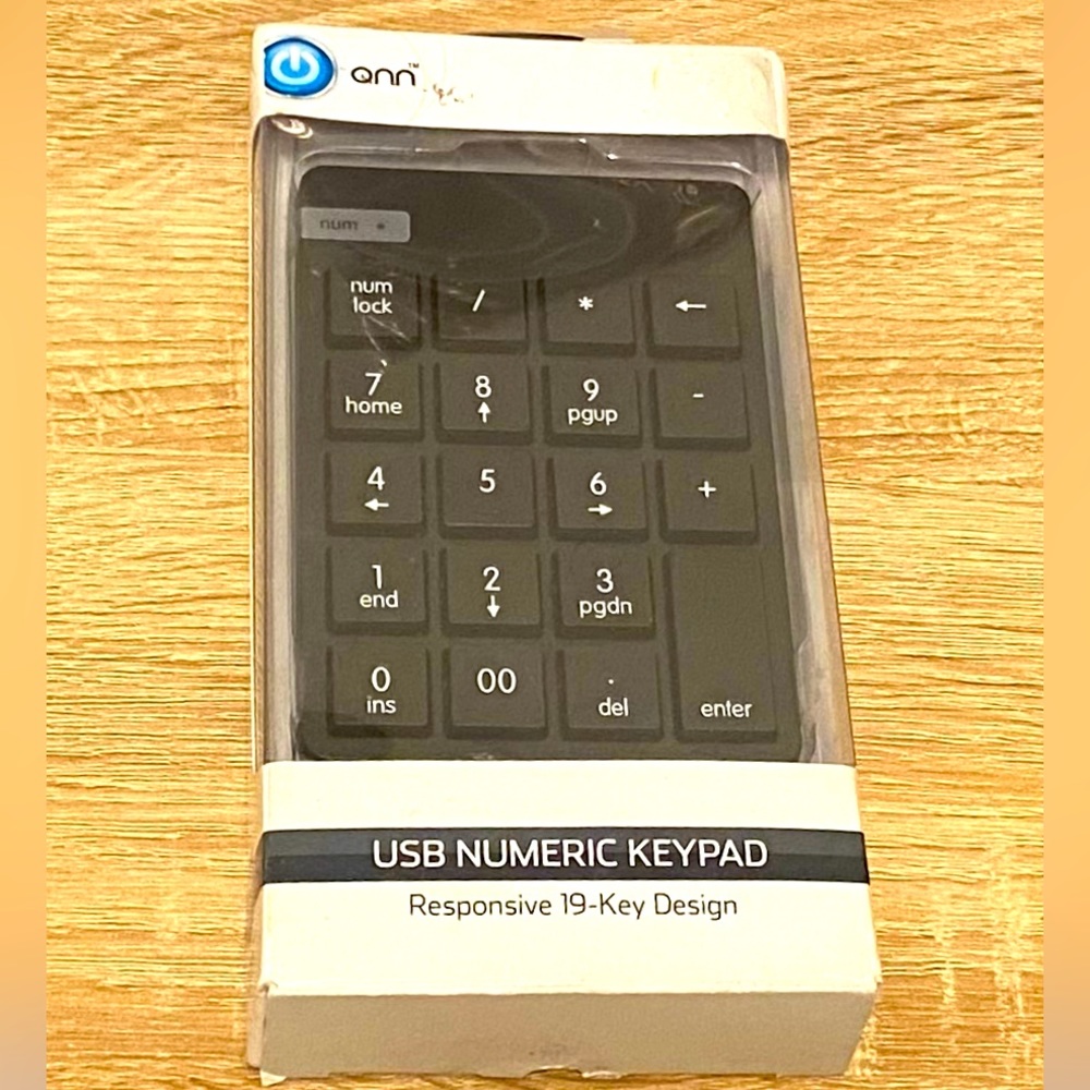 Onn USB Numeric Keypad Responsive 19-Key number Keypad Design Open box